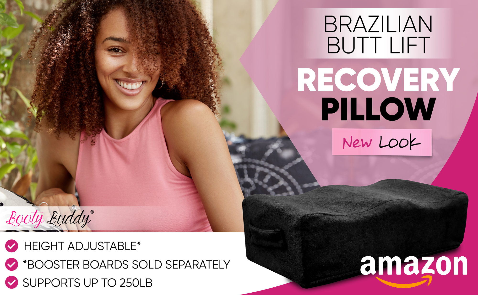 BBL Pillow ( Black) After Surgery Butt Pillows Brazilian Butt Lift Booty  Post Recovery for Sitting Driving Chair Seat Cushion Back Support Kit Set  for Women